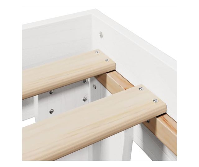 fehér tömör fenyőfa ágy matrac nélkül 200 x 200 cm