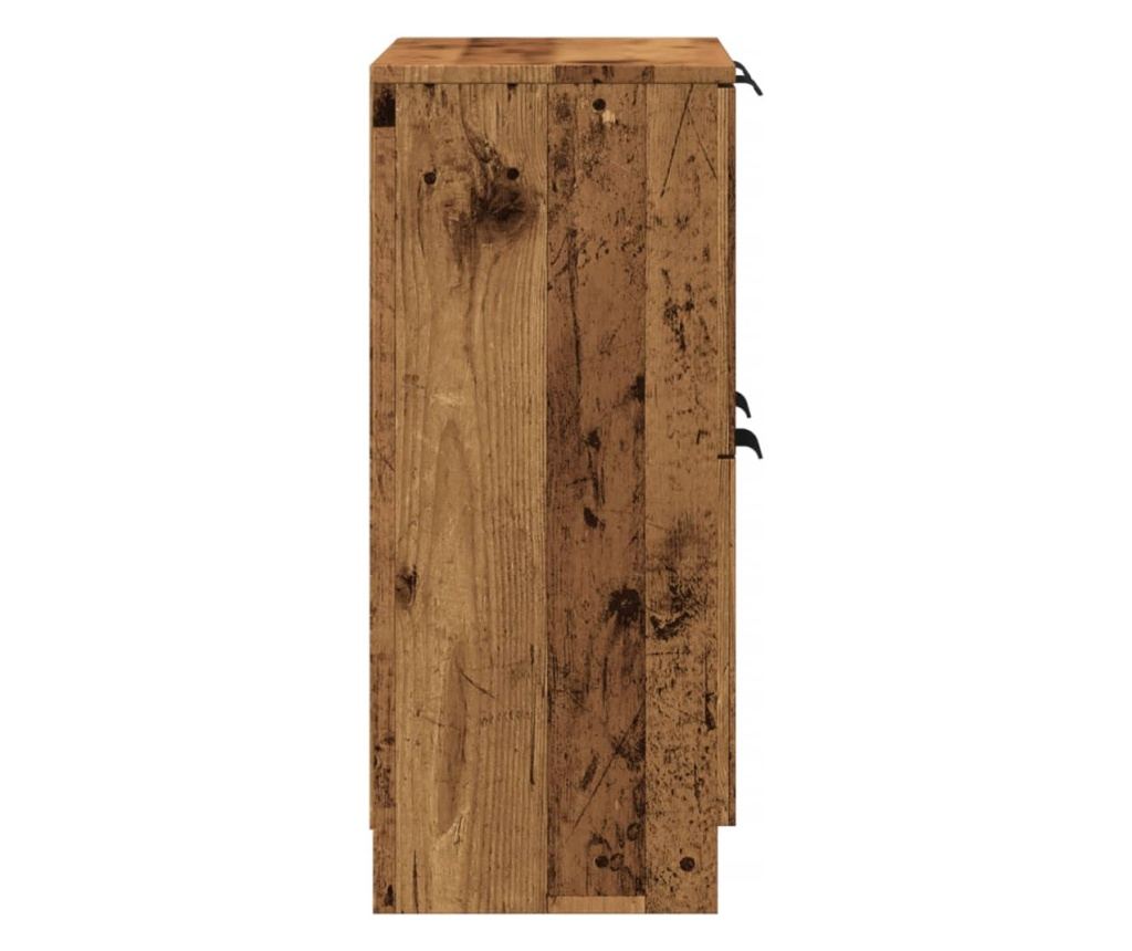 antik fa színű szerelt fa tálalószekrény 60 x 30 x 70 cm - 5