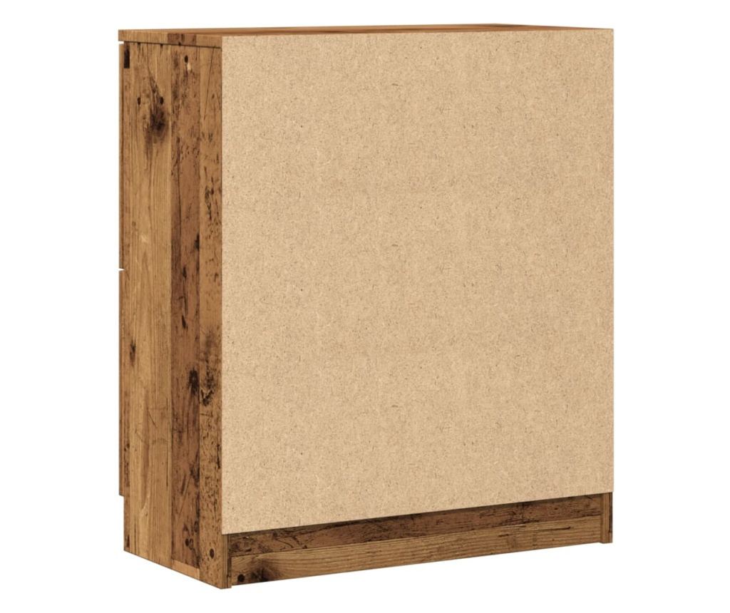 antik fa színű szerelt fa tálalószekrény 60 x 30 x 70 cm - 6