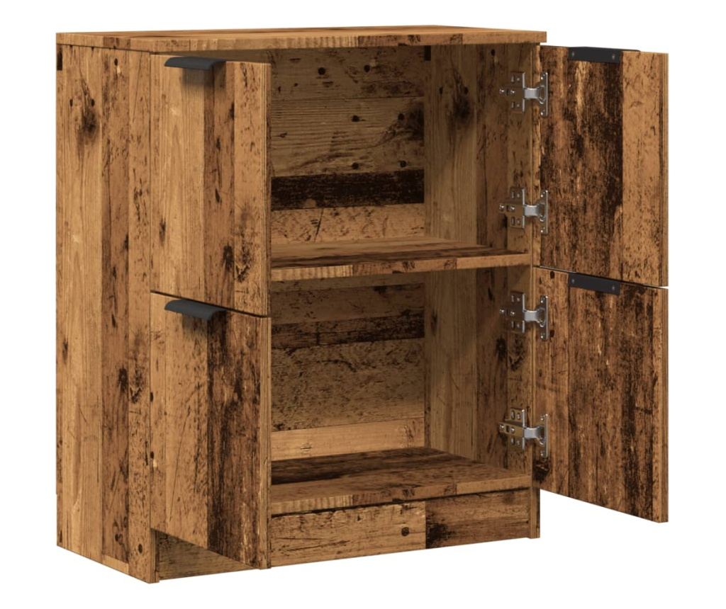 antik fa színű szerelt fa tálalószekrény 60 x 30 x 70 cm - 7