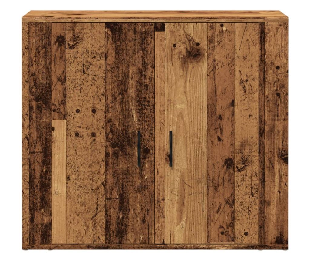 öreg fa árnyalatú szerelt fa tálalószekrény 80 x 33 x 70 cm - 4