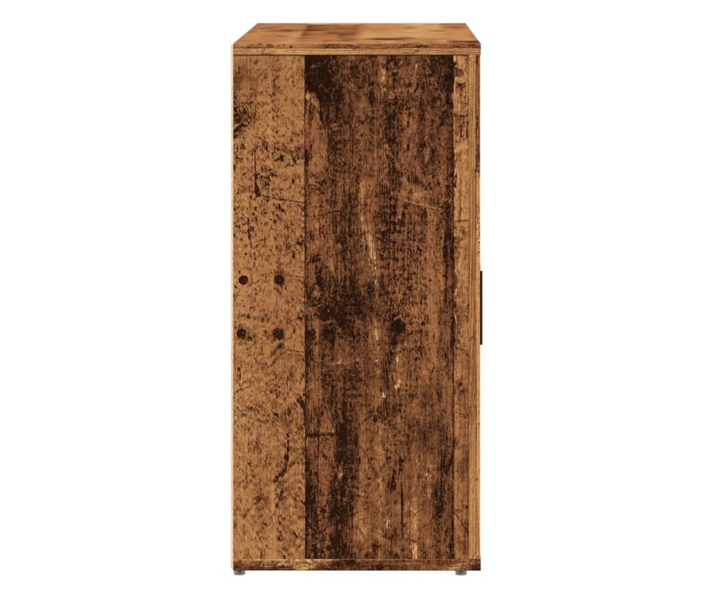 öreg fa árnyalatú szerelt fa tálalószekrény 80 x 33 x 70 cm - 6