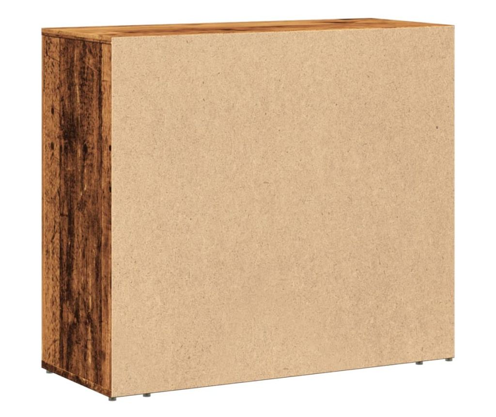 öreg fa árnyalatú szerelt fa tálalószekrény 80 x 33 x 70 cm - 7