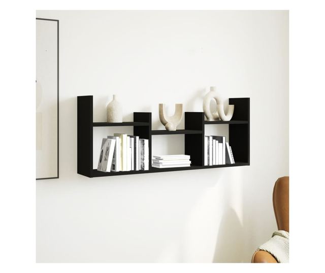 fekete szerelt fa faliszekrény 100 x 18 x 40 cm