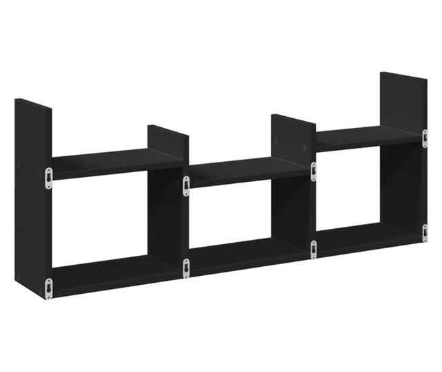 fekete szerelt fa faliszekrény 100 x 18 x 40 cm