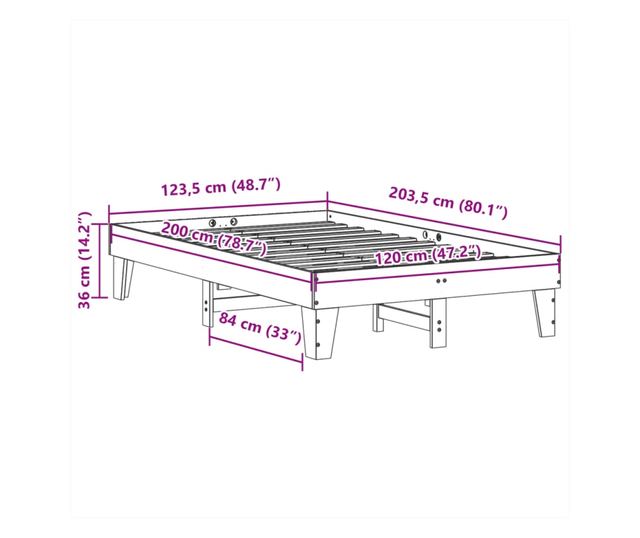 fehér tömör fenyőfa ágy matrac nélkül 120 x 200 cm