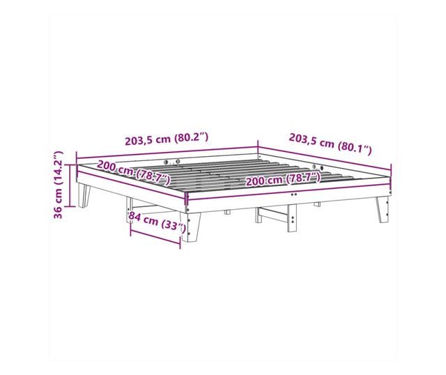 fehér tömör fenyőfa ágy matrac nélkül 200 x 200 cm