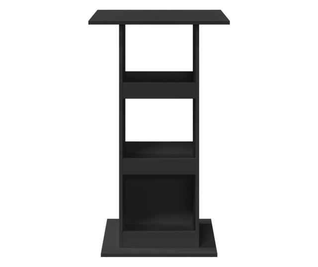 fekete szerelt fa bárasztal tárolóval 60 x 60 x 102 cm