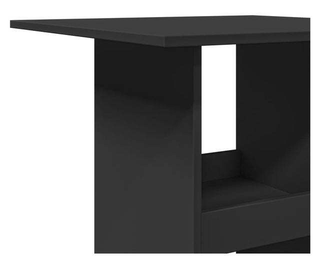 fekete szerelt fa bárasztal tárolóval 60 x 60 x 102 cm