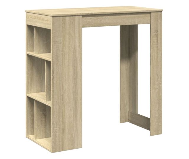 sonoma tölgy szerelt fa bárasztal tárolókkal 102x50x103,5 cm