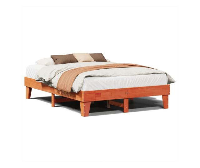 viaszbarna tömör fenyőfa ágy matrac nélkül 160 x 200 cm