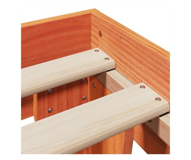 viaszbarna tömör fenyőfa ágy matrac nélkül 160 x 200 cm