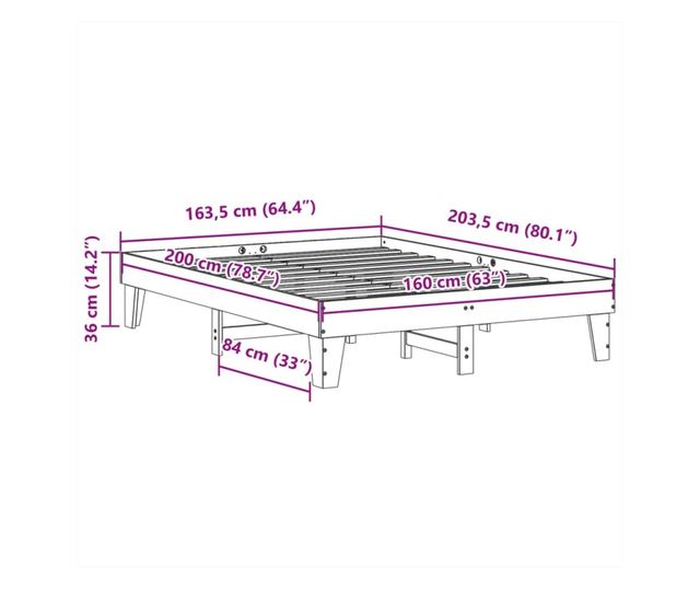 viaszbarna tömör fenyőfa ágy matrac nélkül 160 x 200 cm