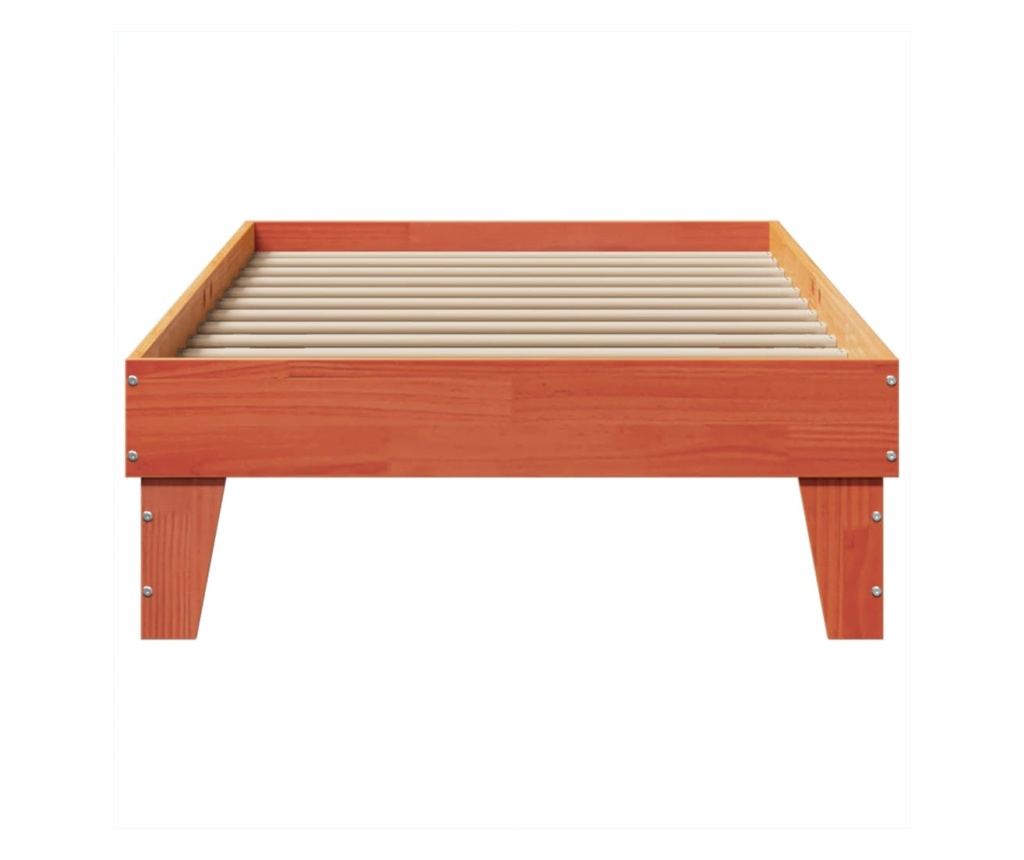 viaszbarna tömör fenyőfa ágy matrac nélkül 90 x 200 cm - 4