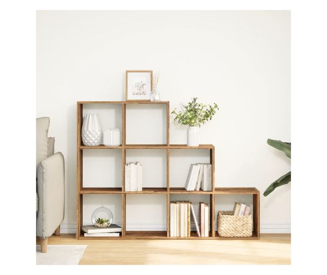 3 szintes antik színű elválasztó könyvespolc 137,5x29x103,5 cm