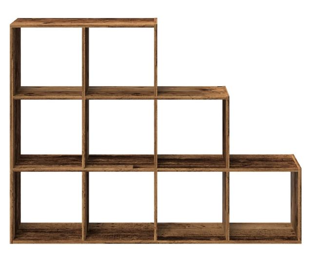 3 szintes antik színű elválasztó könyvespolc 137,5x29x103,5 cm