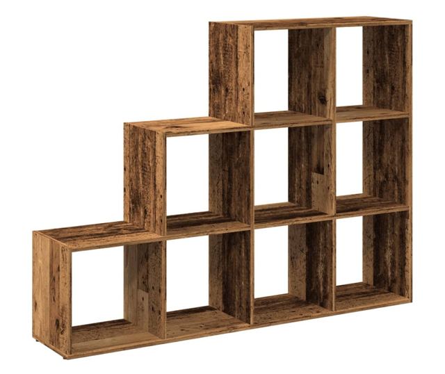 3 szintes antik színű elválasztó könyvespolc 137,5x29x103,5 cm