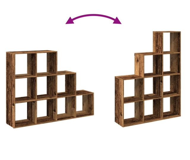 3 szintes antik színű elválasztó könyvespolc 137,5x29x103,5 cm