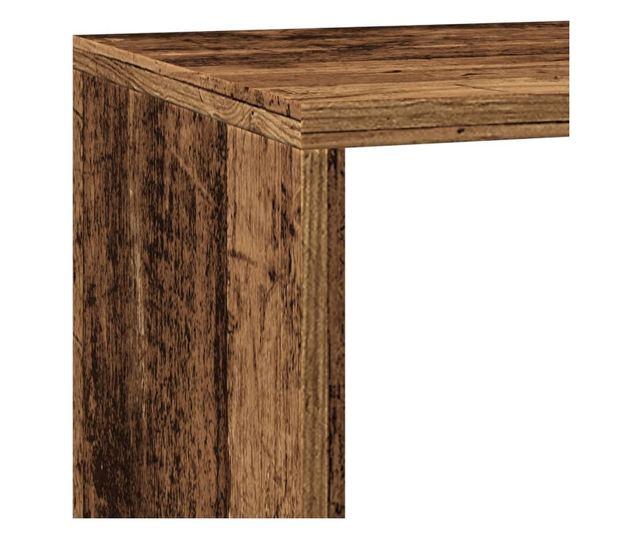 3 szintes antik színű elválasztó könyvespolc 137,5x29x103,5 cm