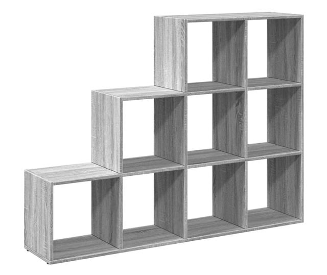 3 szintes szürke sonoma elválasztó könyvespolc 137,5x29x103,5cm