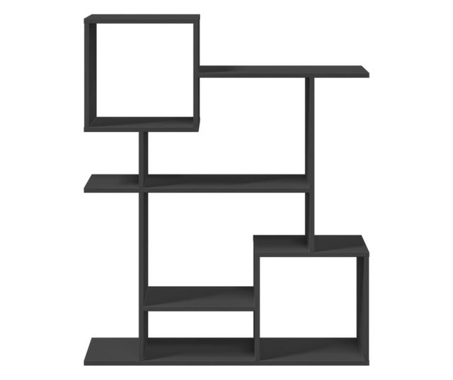 fekete szerelt fa térelválasztó könyvespolc 92x29x112 cm