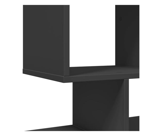 fekete szerelt fa térelválasztó könyvespolc 92x29x112 cm