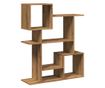 kézműves tölgy színű fa elválasztó könyvespolc 92x29x112 cm