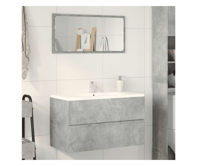 betonszürke szerelt fa mosdószekrény 90 x 38,5 x 45 cm