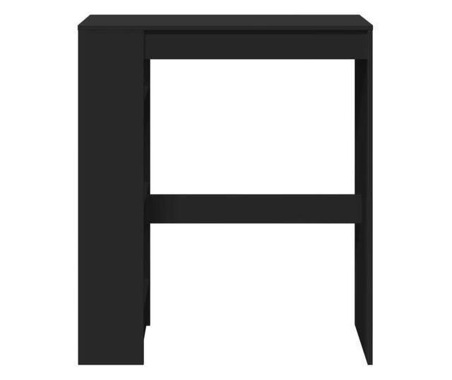 fekete szerelt fa tárolórekeszes bárasztal 90 x 40 x 103,5 cm