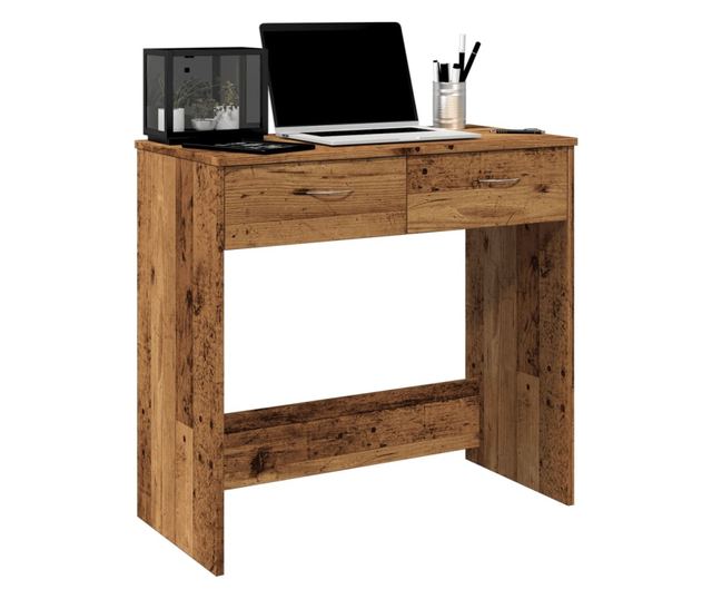 antik fa színű szerelt fa íróasztal 80 x 40 x 75 cm