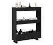 3 szintes fekete szerelt fa keskeny tárolókocsi thumbnail 1