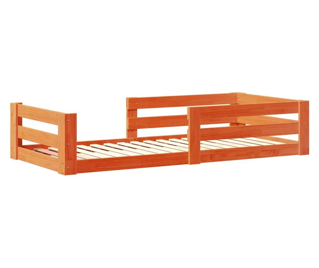 viaszbarna tömör fenyőfa ágy matrac nélkül 70 x 140 cm - 3