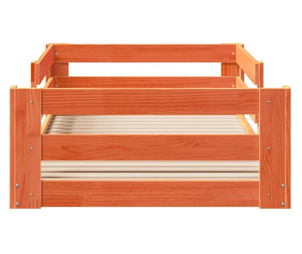 viaszbarna tömör fenyőfa ágy matrac nélkül 70 x 140 cm - 4
