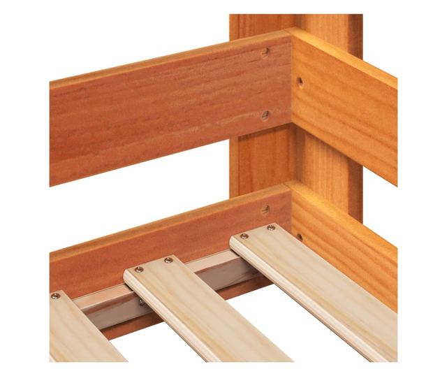 viaszbarna tömör fenyőfa ágy matrac nélkül 90 x 200 cm