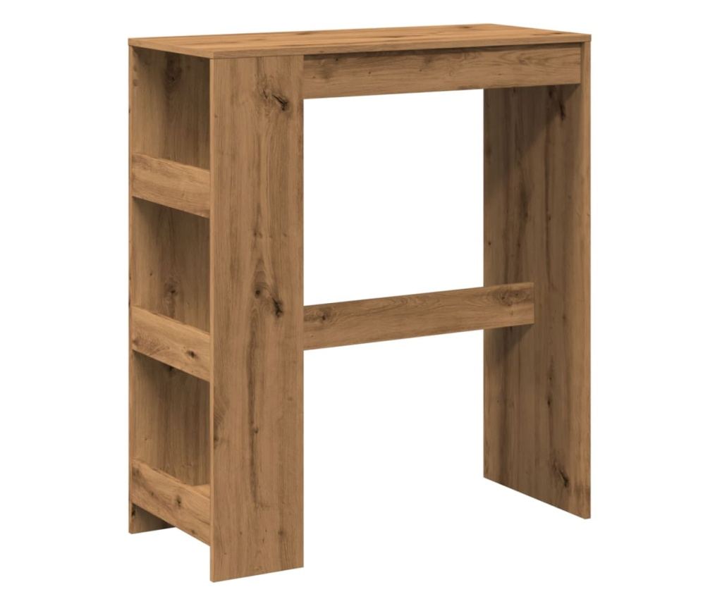 kézműves tölgy szerelt fa bárasztal tárolókkal 90x40x103,5 cm - 2