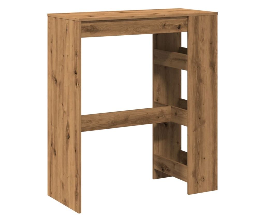 kézműves tölgy szerelt fa bárasztal tárolókkal 90x40x103,5 cm - 6