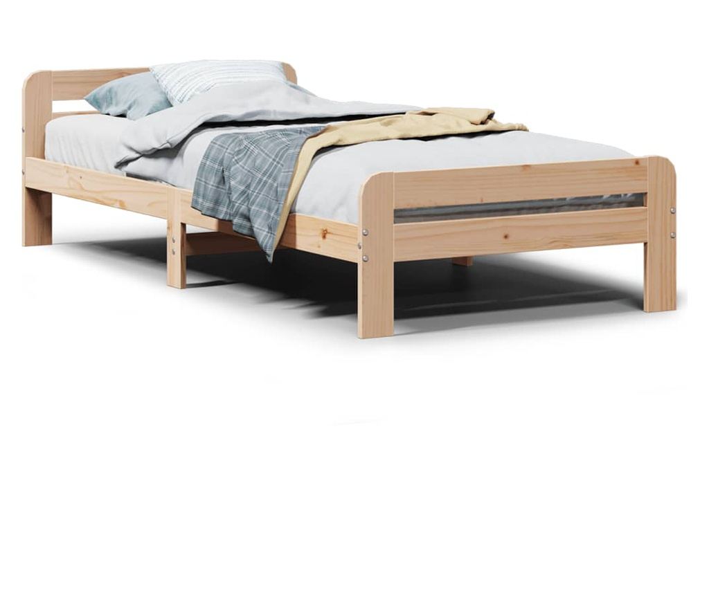 tömör fenyőfa ágy matrac nélkül 75 x 190 cm - 2