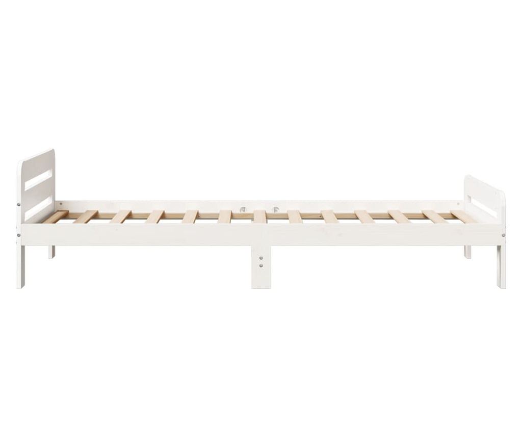 fehér tömör fenyőfa ágykeret matrac nélkül 90 x 190 cm - 5
