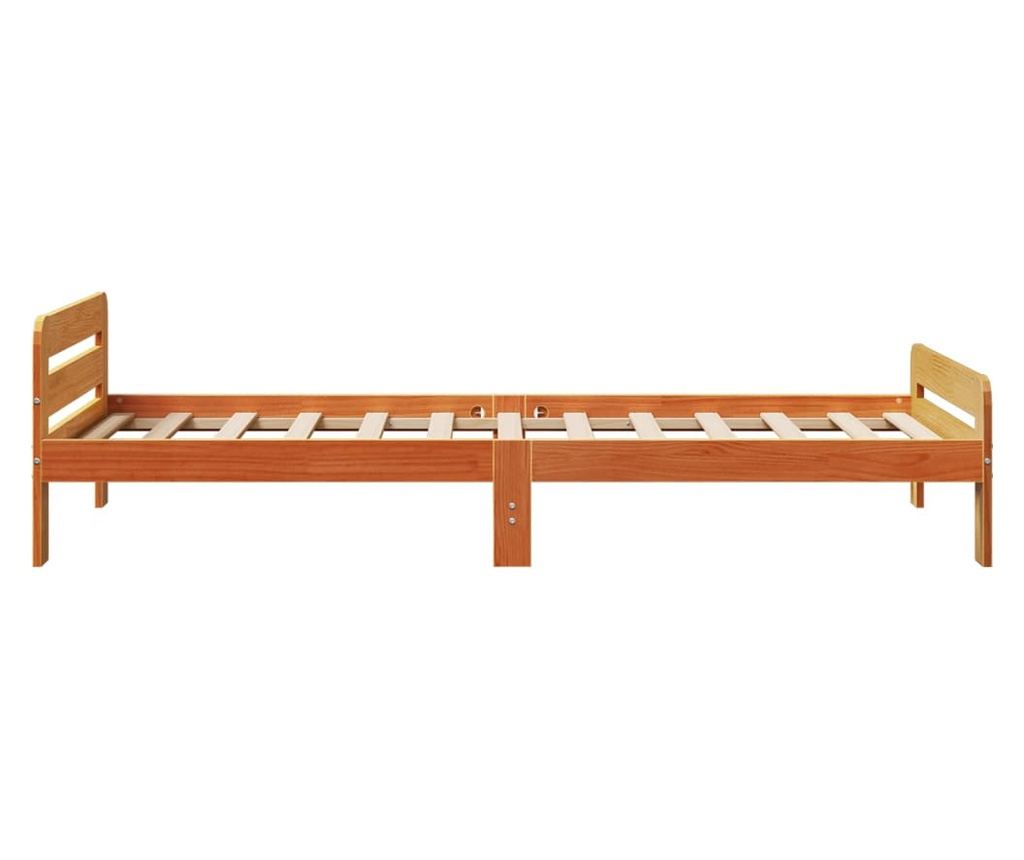 viaszbarna tömör fenyőfa ágy matrac nélkül 100 x 200 cm - 5