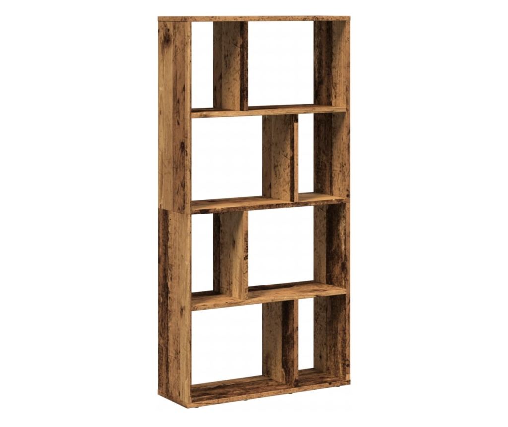 antik fa színű szerelt fa könyvespolc 60 x 20 x 120 cm - 2