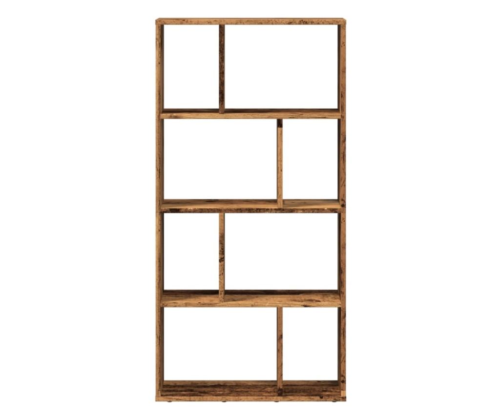 antik fa színű szerelt fa könyvespolc 60 x 20 x 120 cm - 5