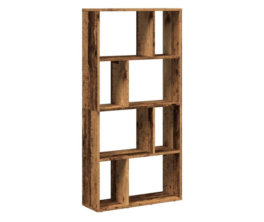 antik fa színű szerelt fa könyvespolc 60 x 20 x 120 cm - 7