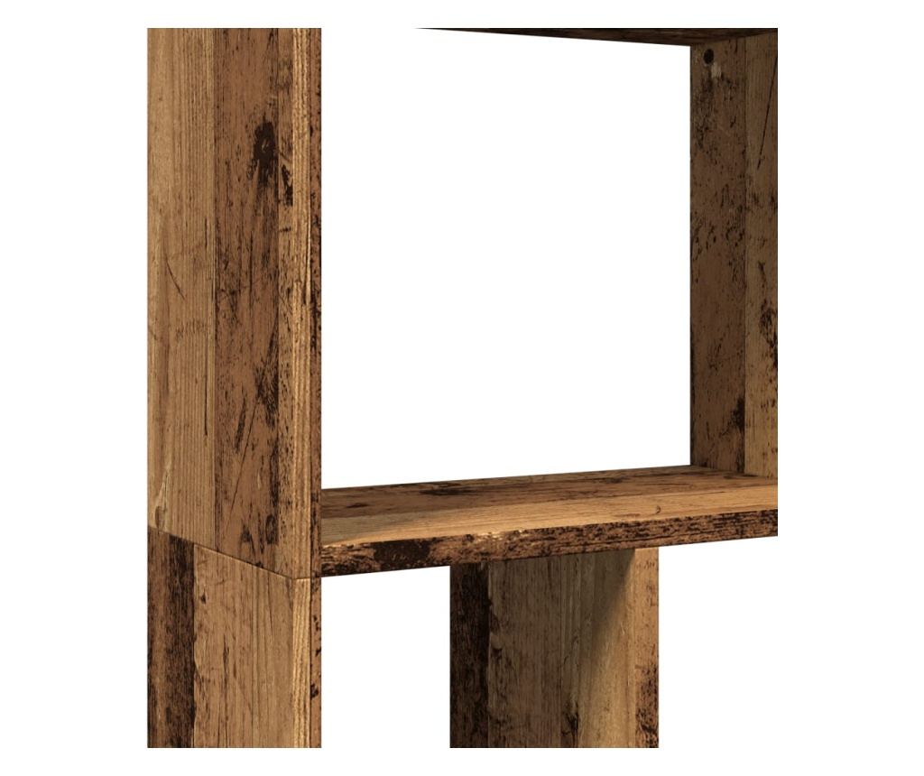 antik fa színű szerelt fa könyvespolc 60 x 20 x 120 cm - 9