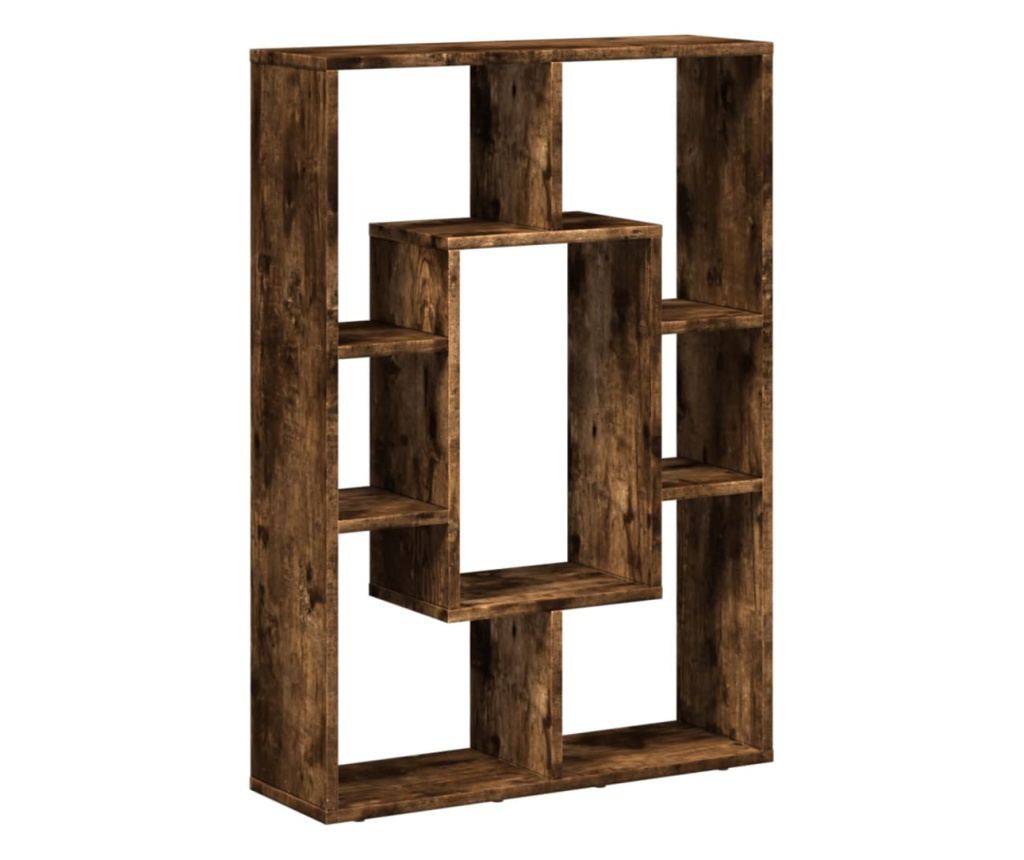 füstös tölgy színű szerelt fa könyvespolc 63 x 20 x 90 cm - 2