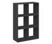 fekete szerelt fa térelválasztó könyvespolc 69,5x29x103,5 cm