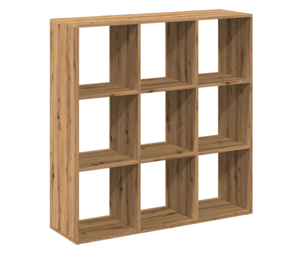 kézműves tölgy színű fa elválasztó könyvespolc 102x29x103,5 cm - 2