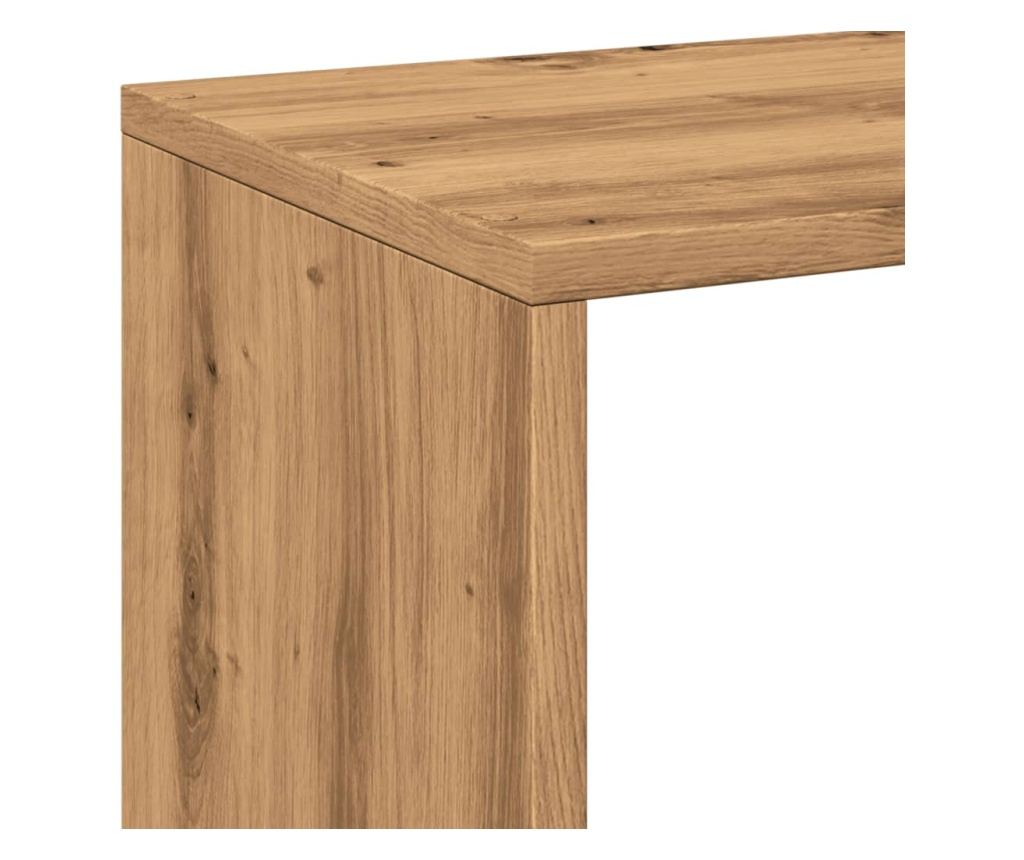 kézműves tölgy színű fa elválasztó könyvespolc 102x29x103,5 cm - 9