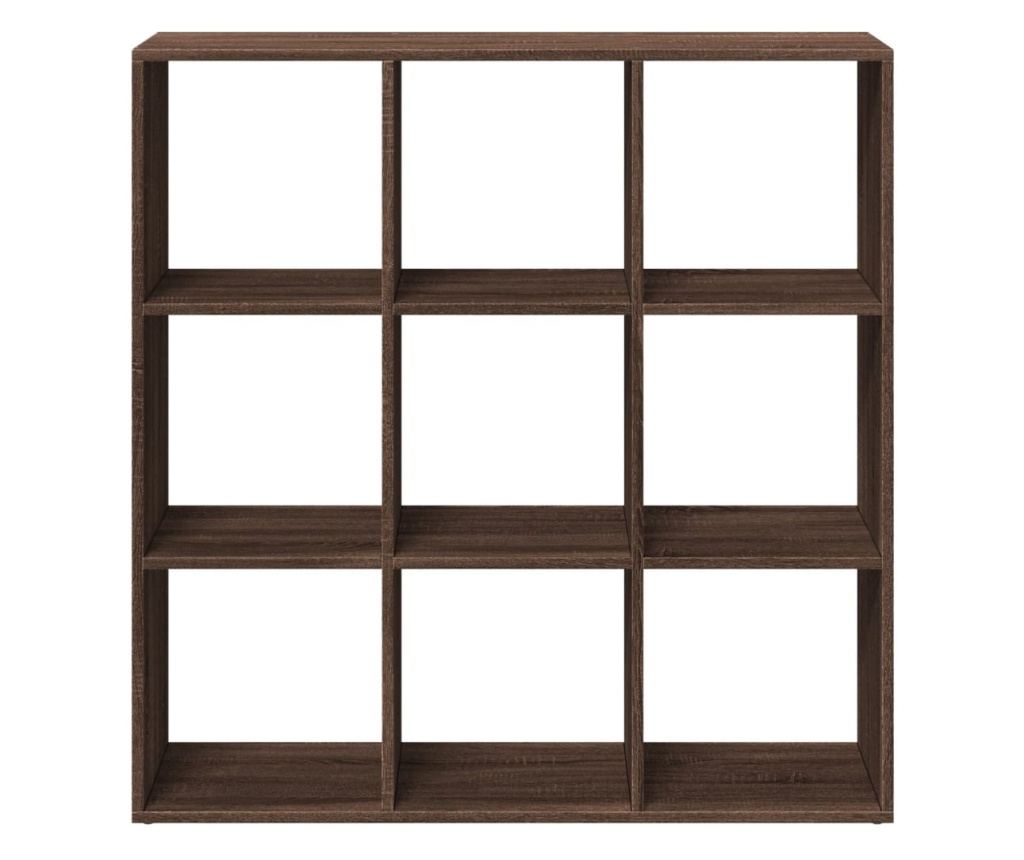 barna tölgy szerelt fa elválasztó könyvespolc 102x29x103,5 cm - 5