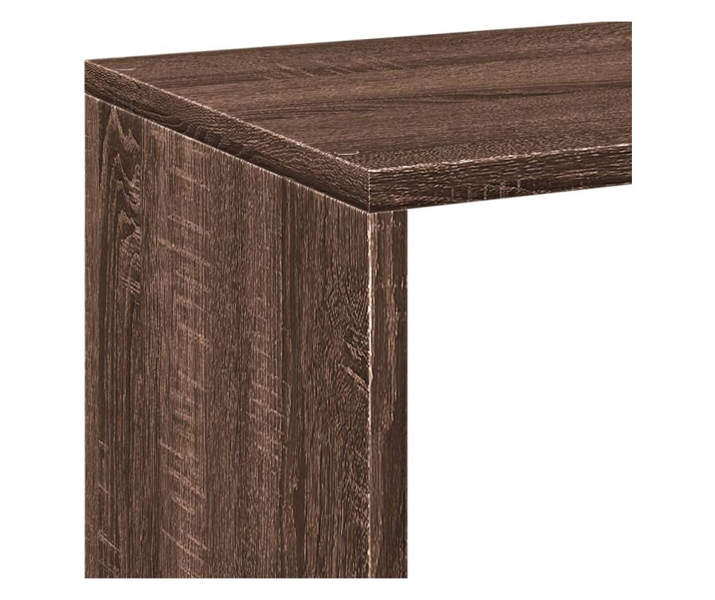 barna tölgy szerelt fa elválasztó könyvespolc 102x29x103,5 cm - 9