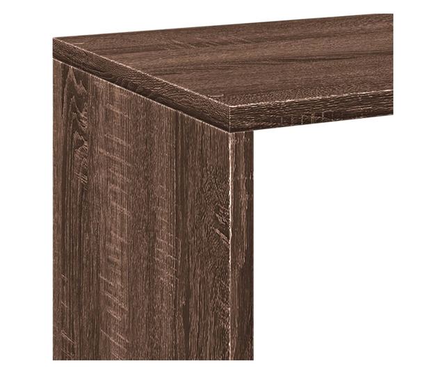 barna tölgy szerelt fa elválasztó könyvespolc 69,5x29x137,5 cm